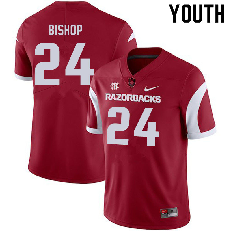 Youth #24 LaDarrius Bishop Arkansas Razorbacks College Football Jerseys Sale-Cardinal